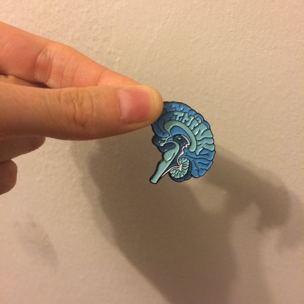 Brain "Think" enamel pin (add to bundle to get 10% off 2 or more items) - Picture 6 of 6
